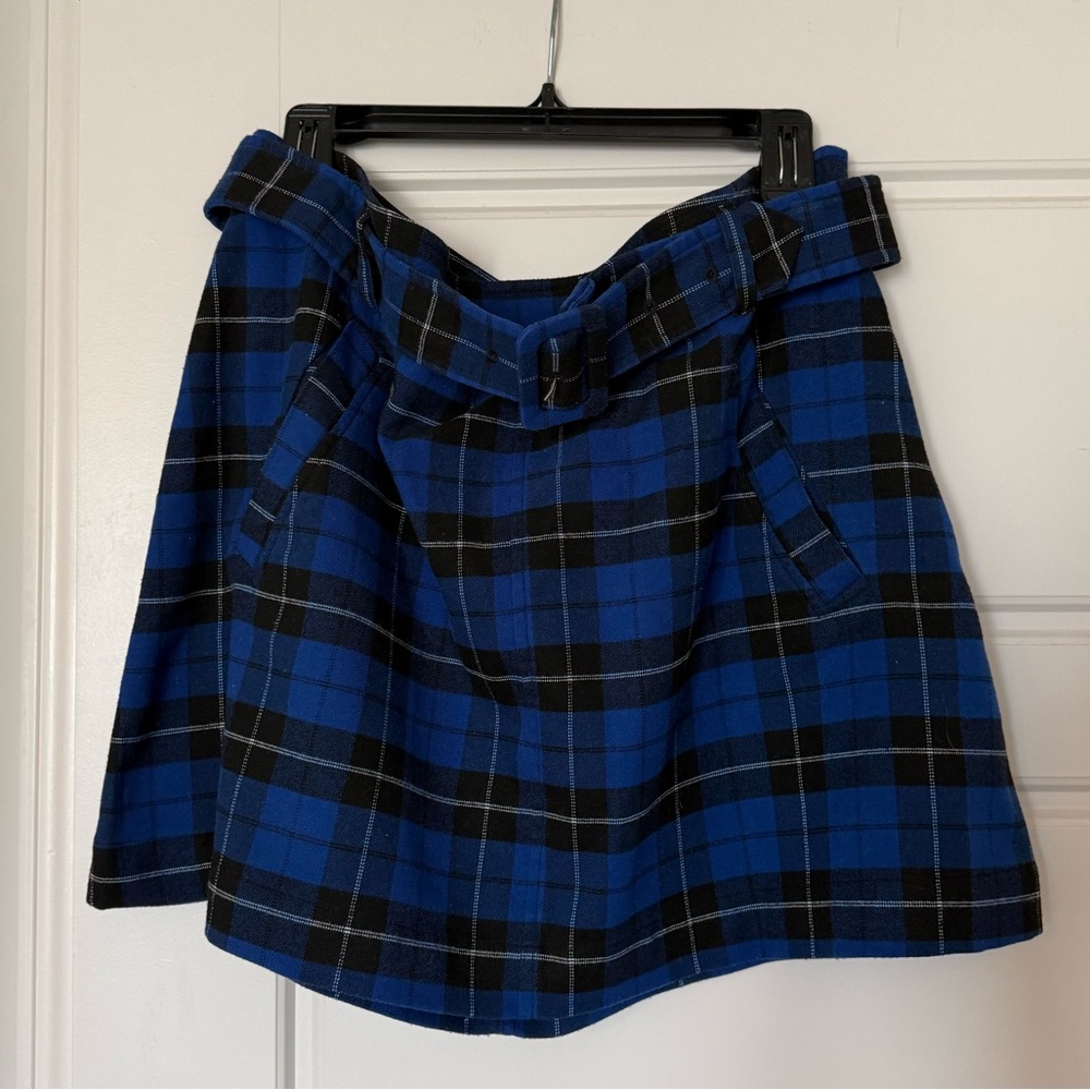 BP Blue and Black Plaid Mini Skirt